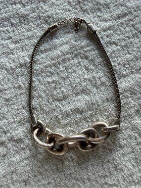 Brighton Chunky Silver Chain Necklace - Statement Link Center